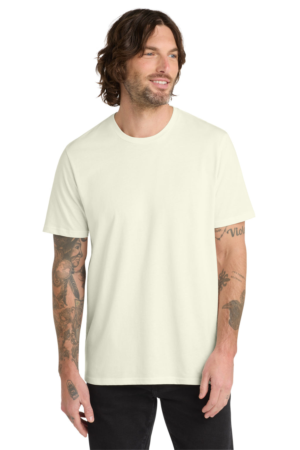 Front View of WhiteSand Allmade Unisex Organic Cotton Tee. AL2100