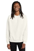 Front View of WhiteSand Allmade Unisex Organic CVC Fleece Crewneck Sweatshirt AL5004