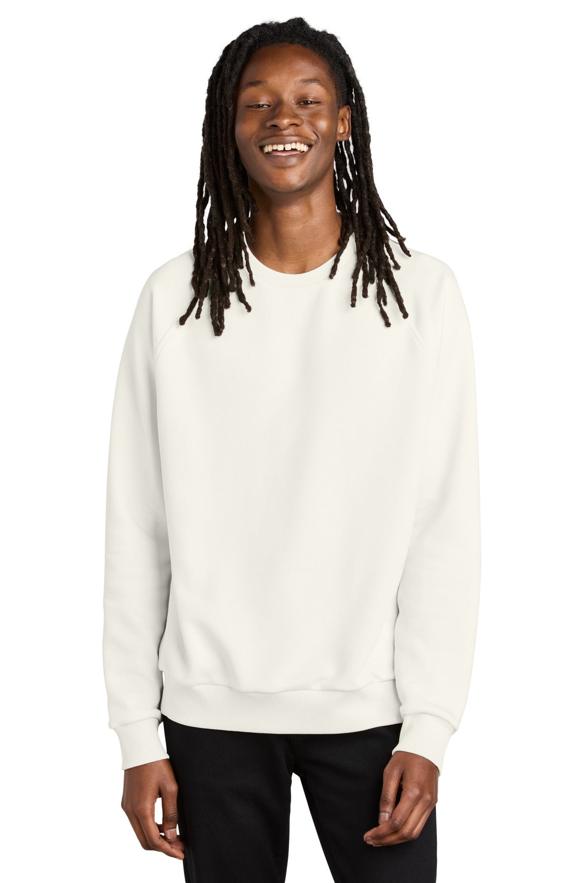 Front View of WhiteSand Allmade Unisex Organic CVC Fleece Crewneck Sweatshirt AL5004
