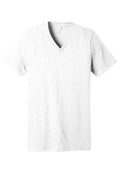 Front View of WhiteSlub BELLA+CANVAS Unisex Textured Jersey V-Neck Tee BC3655