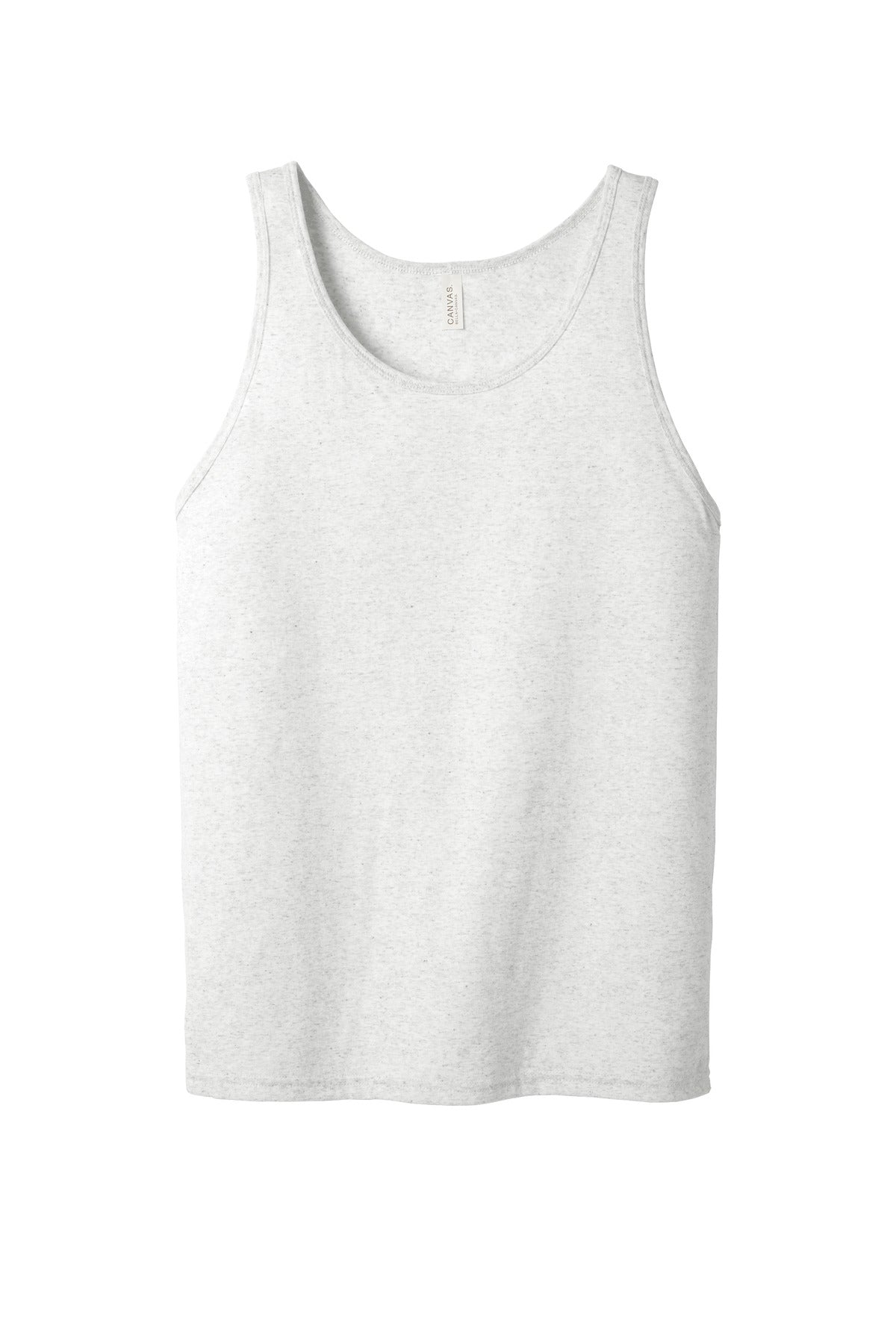 Front View of Wht Fleck TB BELLA+CANVAS Unisex Jersey Tank. BC3480