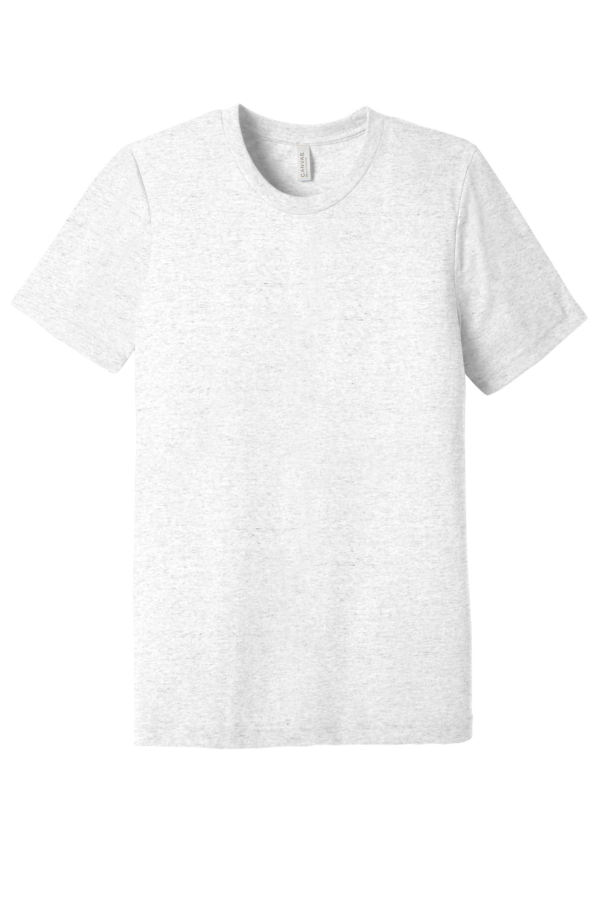 Front View of Wht Fleck TB BELLA+CANVAS Unisex Triblend Short Sleeve Tee. BC3413