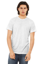 Front View of Wht Fleck TB BELLA+CANVAS Unisex Triblend Short Sleeve Tee. BC3413