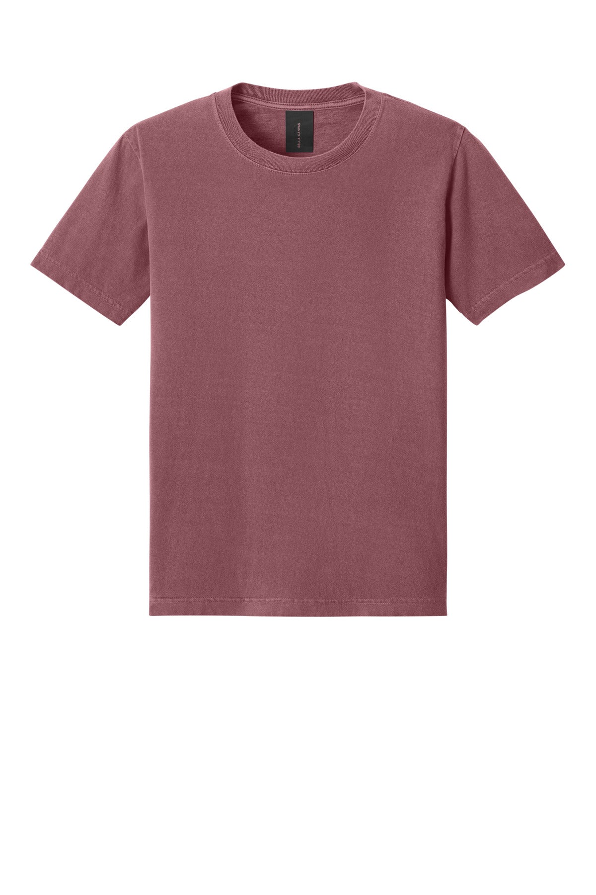 Front View of WshdMaroon BELLA+CANVAS Unisex Heavyweight Garment-Dyed Tee BC4810GD