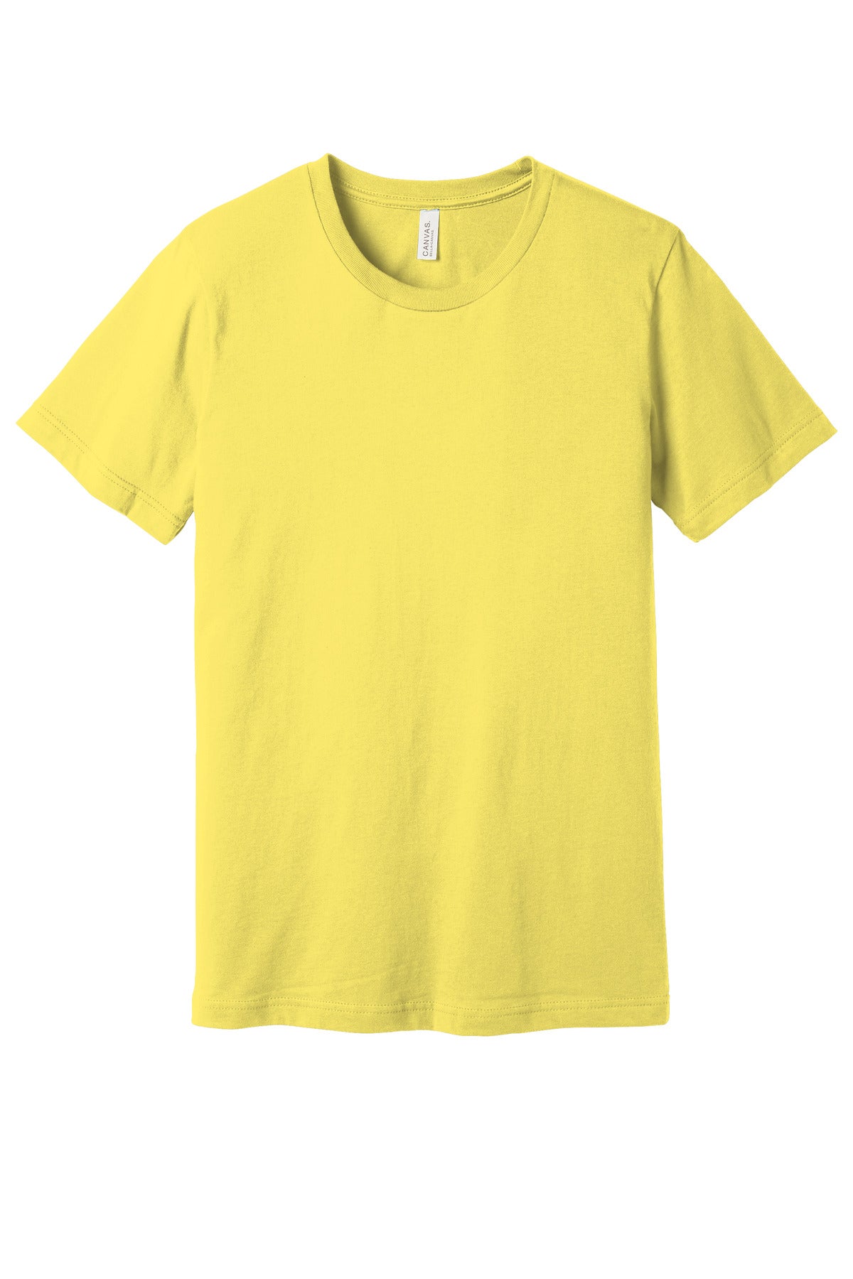 Front View of Yellow BELLA+CANVAS Unisex Jersey Short Sleeve Tee. BC3001
