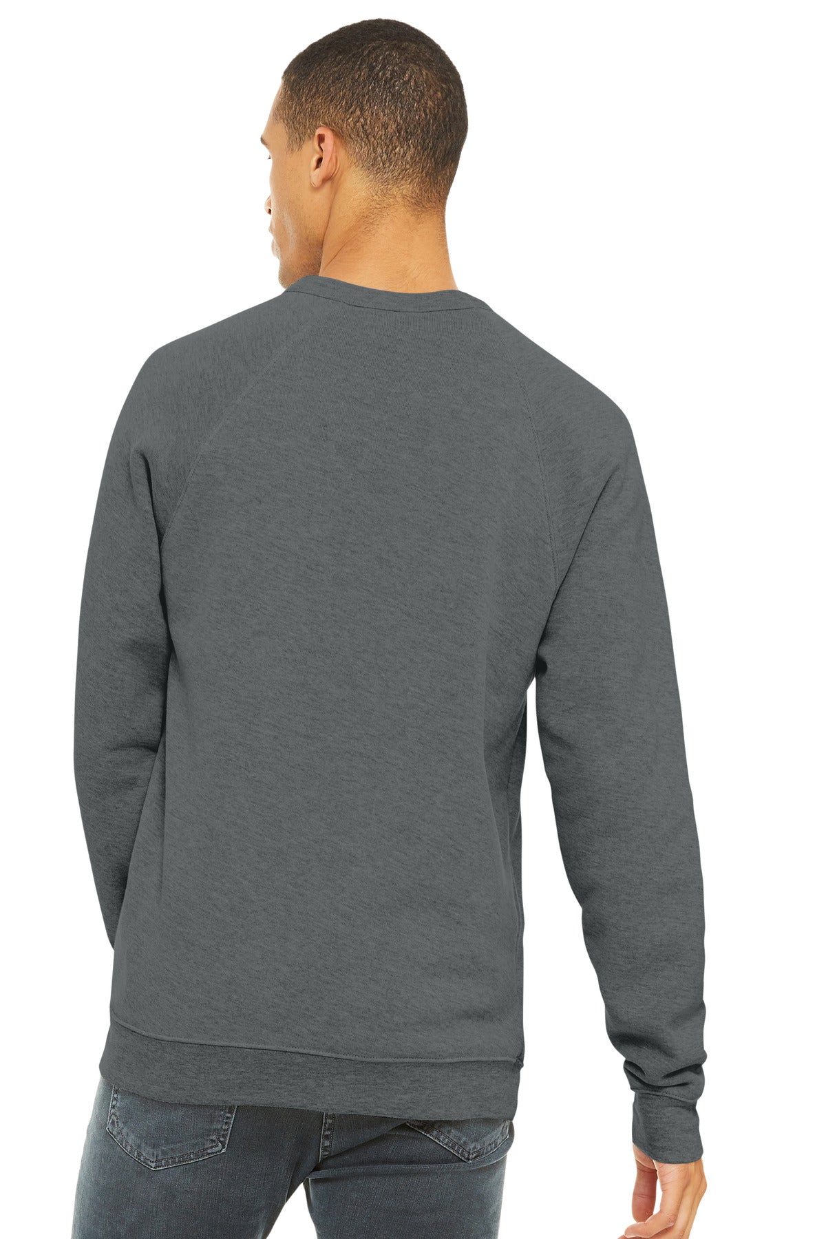Grey TB BELLA+CANVAS Unisex Sponge Fleece Raglan Sweatshirt. BC3901