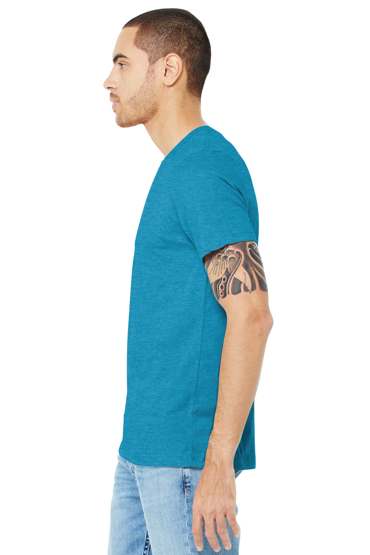 Ht Aqua BELLA+CANVAS Unisex Heather CVC Short Sleeve Tee. BC3001CVC