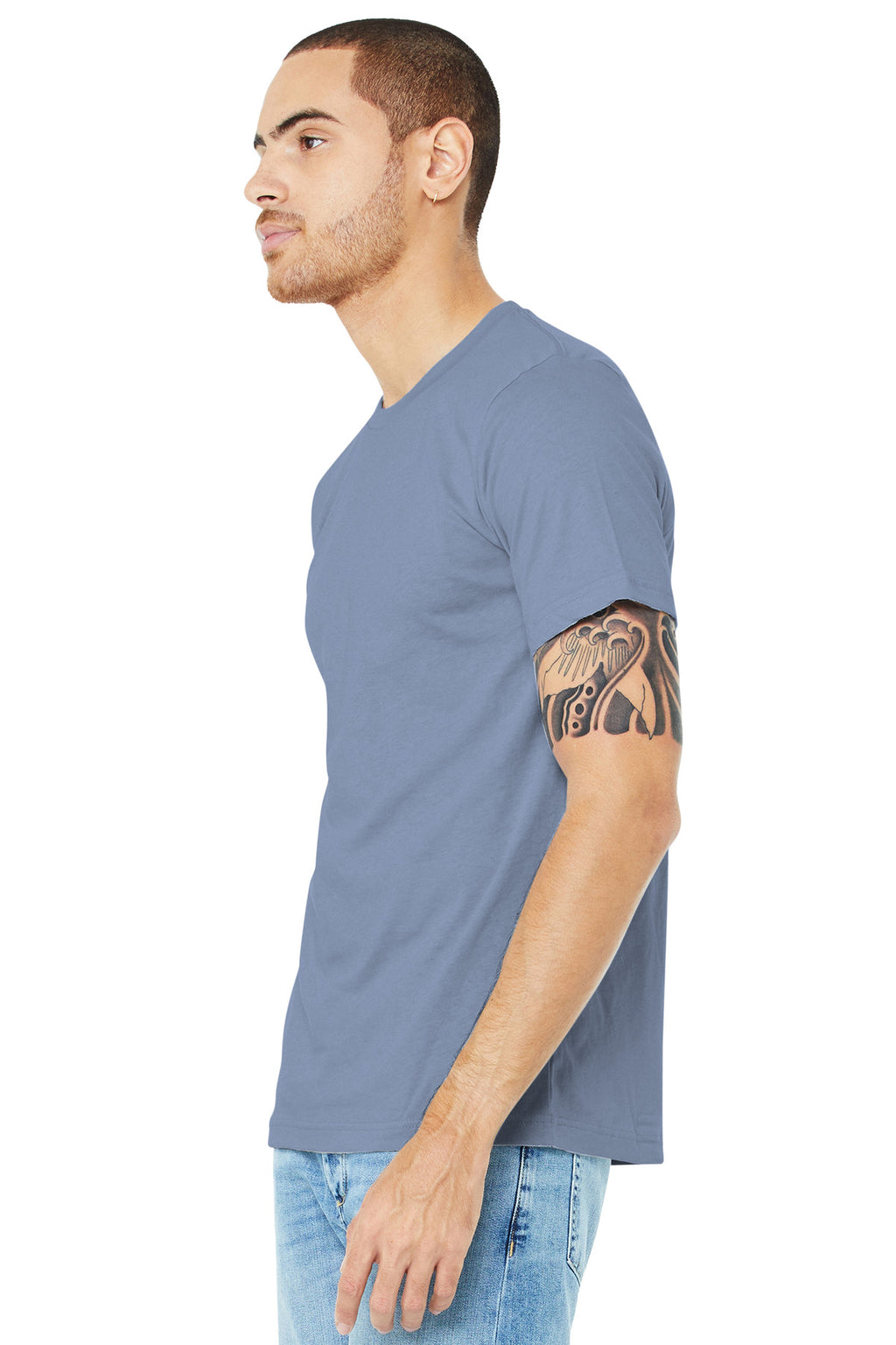 Ht Blue BELLA+CANVAS Unisex Heather CVC Short Sleeve Tee. BC3001CVC