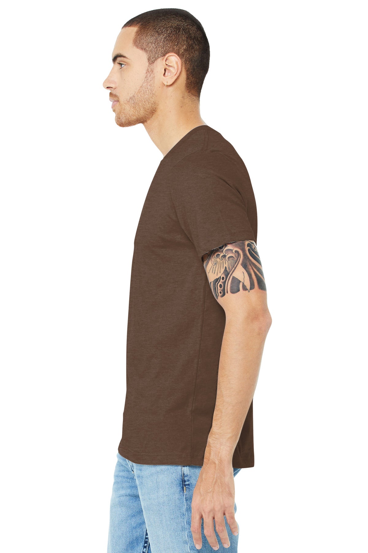 Ht Brown BELLA+CANVAS Unisex Heather CVC Short Sleeve Tee. BC3001CVC