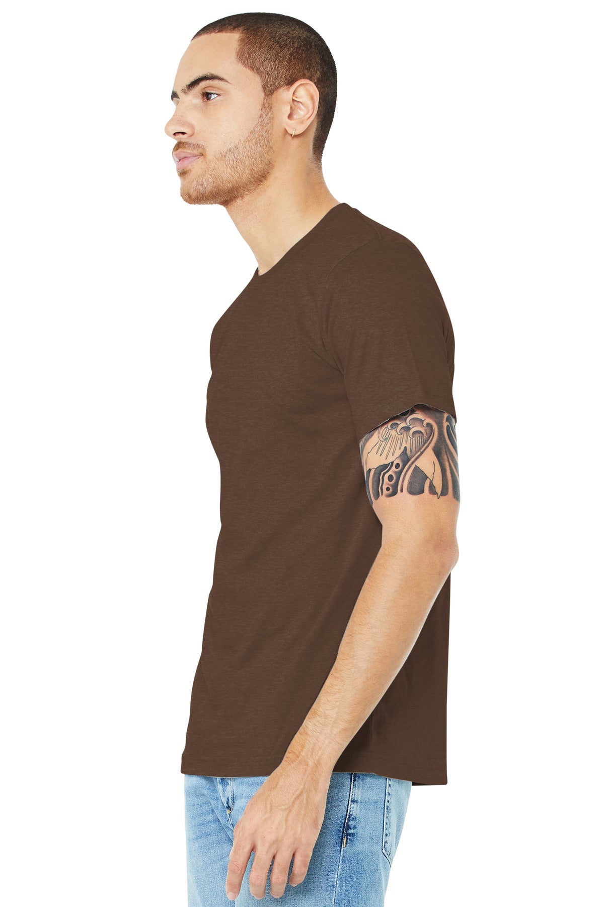 Ht Brown BELLA+CANVAS Unisex Heather CVC Short Sleeve Tee. BC3001CVC
