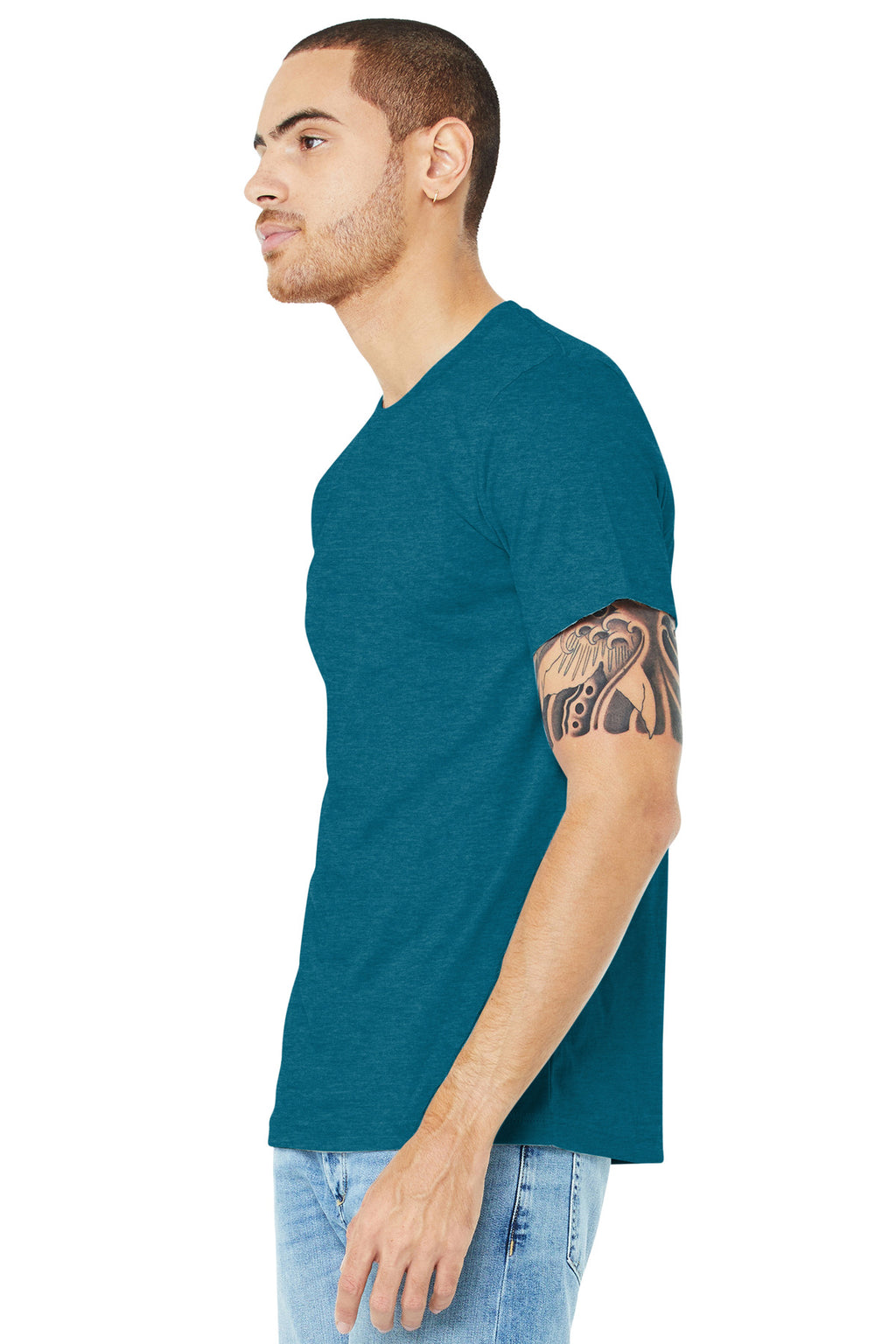 Ht Deep Teal BELLA+CANVAS Unisex Heather CVC Short Sleeve Tee. BC3001CVC