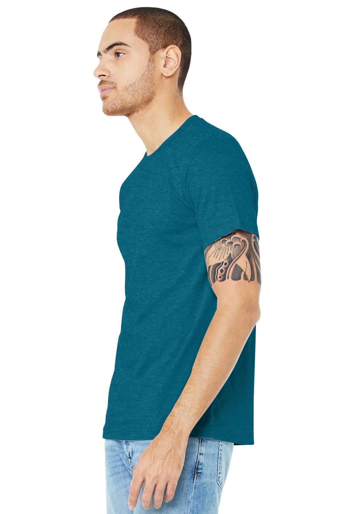 Ht Deep Teal BELLA+CANVAS Unisex Heather CVC Short Sleeve Tee. BC3001CVC