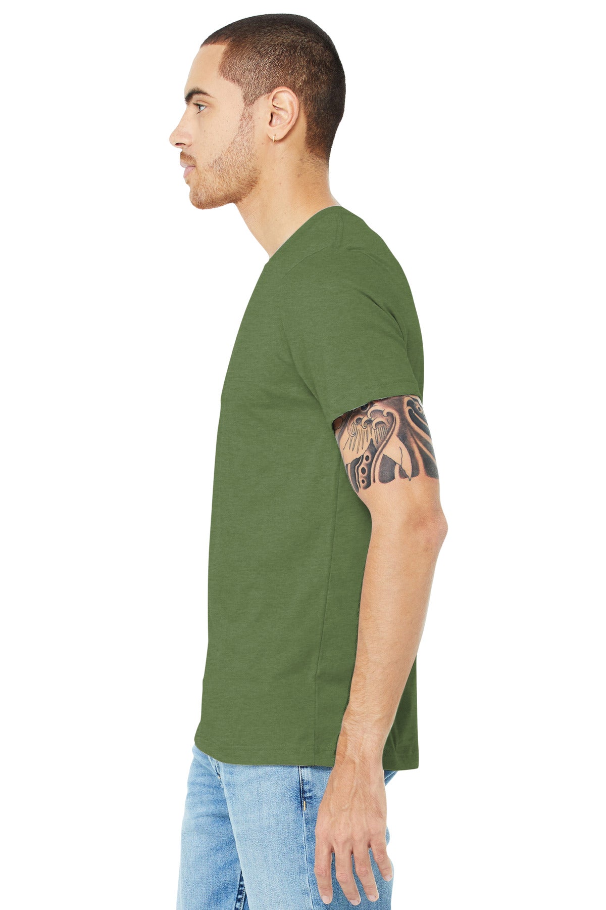 Ht Green BELLA+CANVAS Unisex Heather CVC Short Sleeve Tee. BC3001CVC