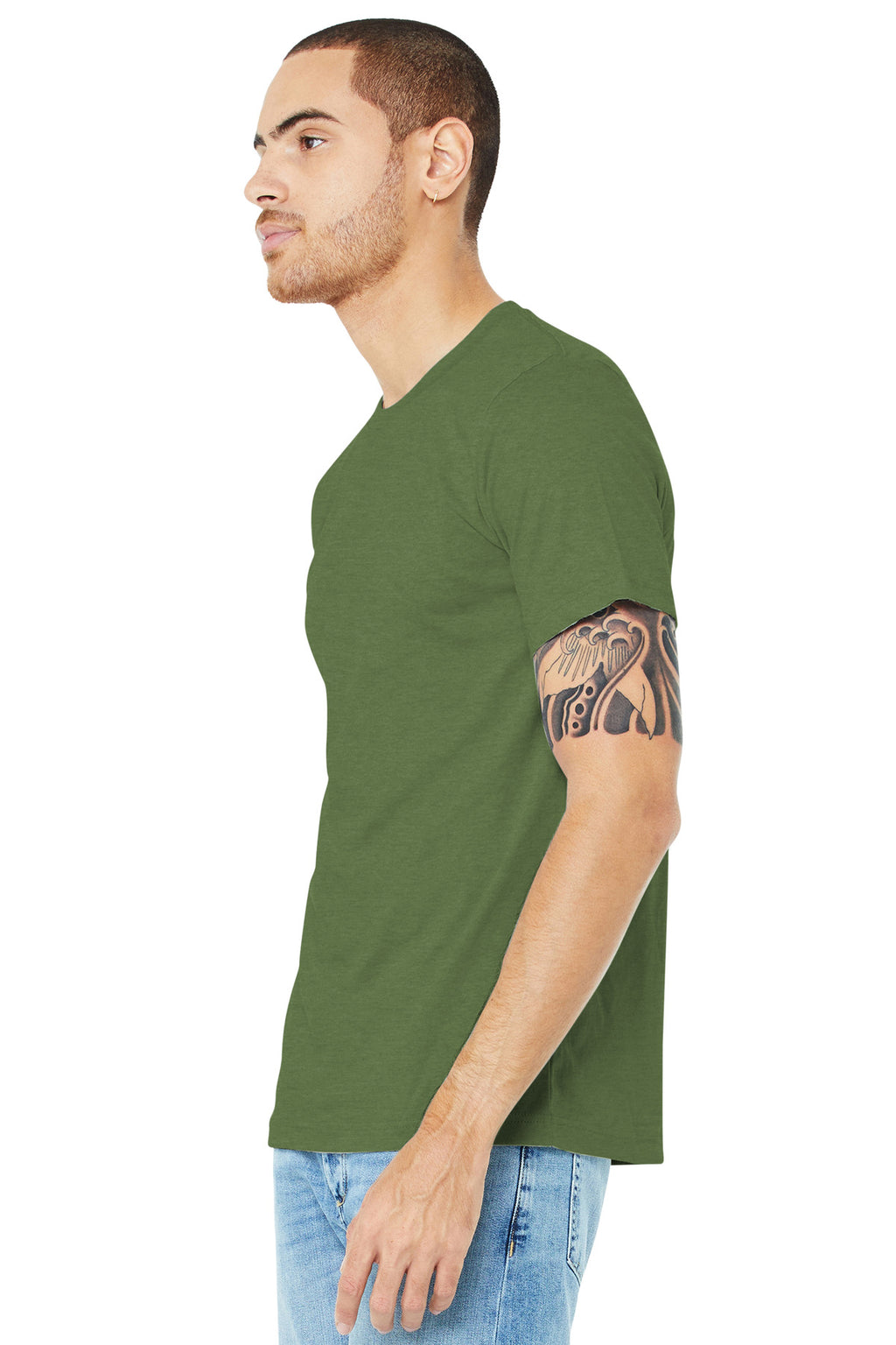 Ht Green BELLA+CANVAS Unisex Heather CVC Short Sleeve Tee. BC3001CVC