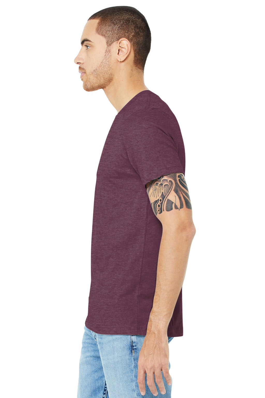 Ht Maroon BELLA+CANVAS Unisex Heather CVC Short Sleeve Tee. BC3001CVC