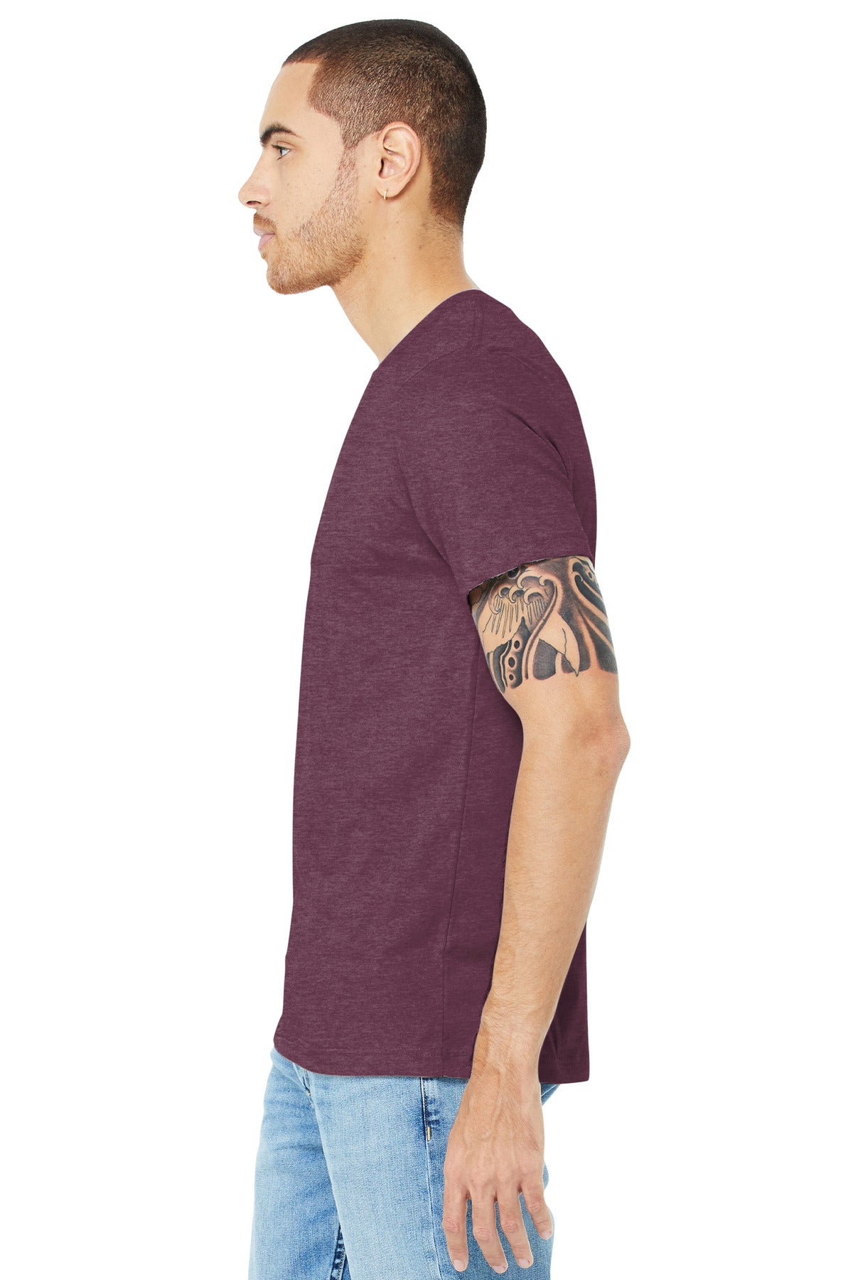 Ht Maroon BELLA+CANVAS Unisex Heather CVC Short Sleeve Tee. BC3001CVC