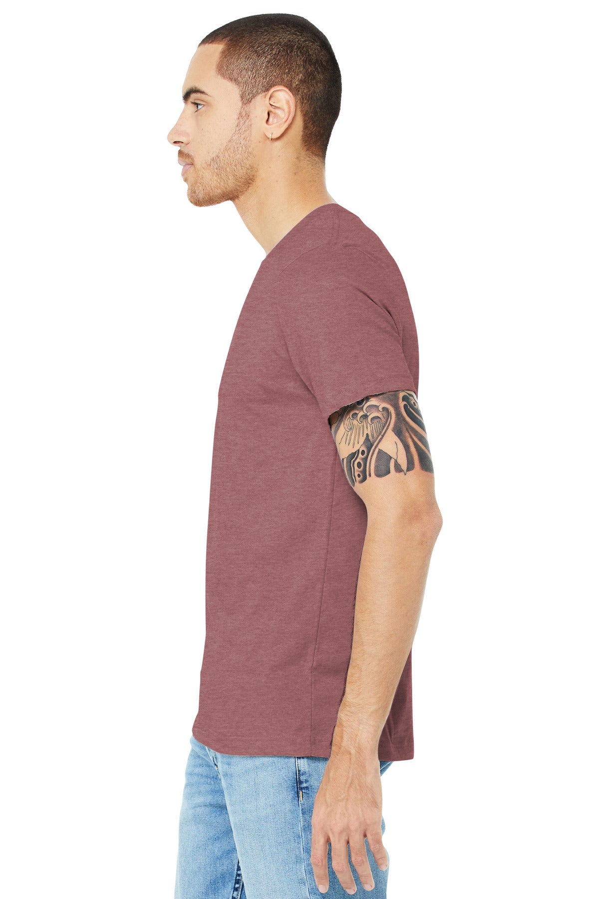 Ht Mauve BELLA+CANVAS Unisex Heather CVC Short Sleeve Tee. BC3001CVC