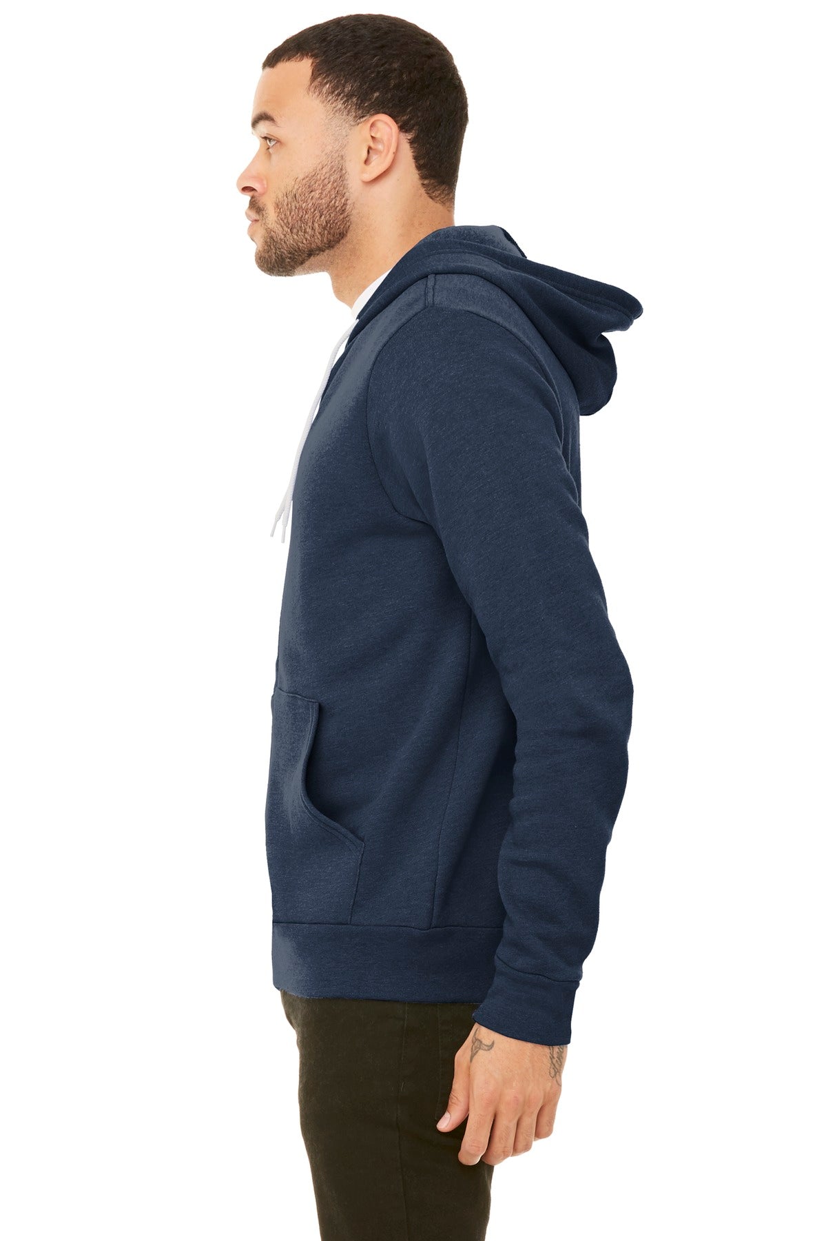 Ht Navy BELLA+CANVAS Unisex Sponge Fleece Pullover Hoodie. BC3719