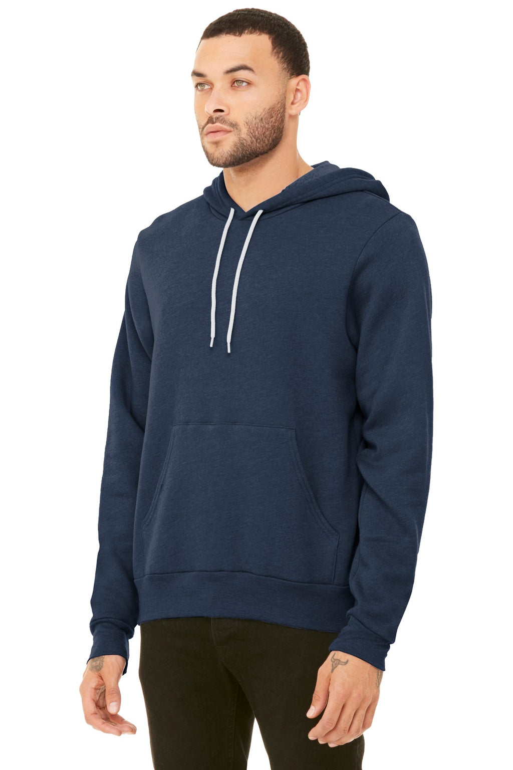 Ht Navy BELLA+CANVAS Unisex Sponge Fleece Pullover Hoodie. BC3719