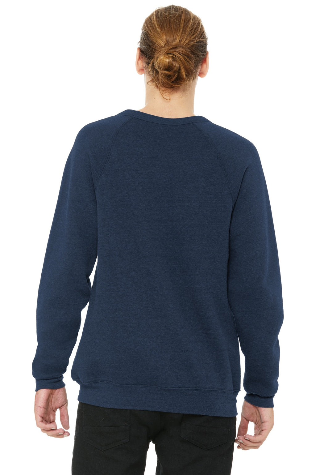 Ht Navy BELLA+CANVAS Unisex Sponge Fleece Raglan Sweatshirt. BC3901