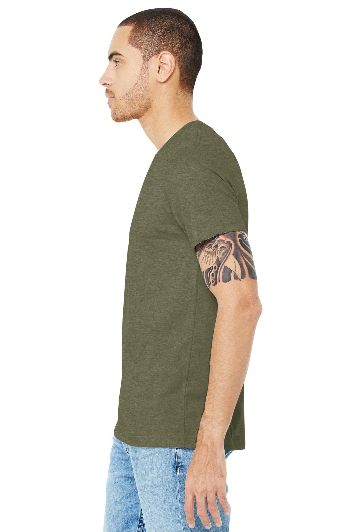 Ht Olive BELLA+CANVAS Unisex Heather CVC Short Sleeve Tee. BC3001CVC