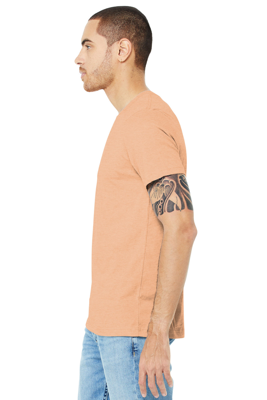 Ht Peach BELLA+CANVAS Unisex Heather CVC Short Sleeve Tee. BC3001CVC