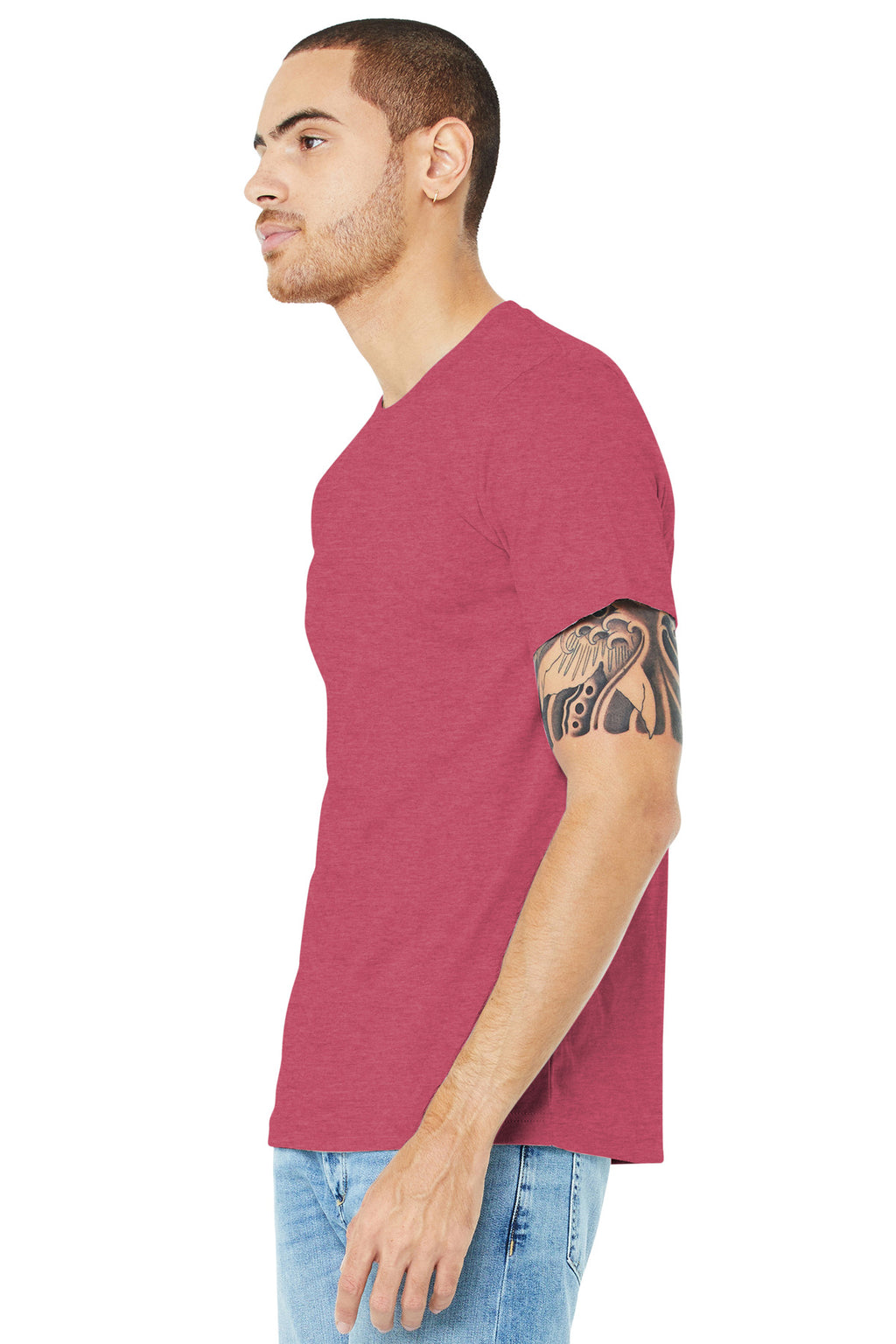 Ht Raspberry BELLA+CANVAS Unisex Heather CVC Short Sleeve Tee. BC3001CVC