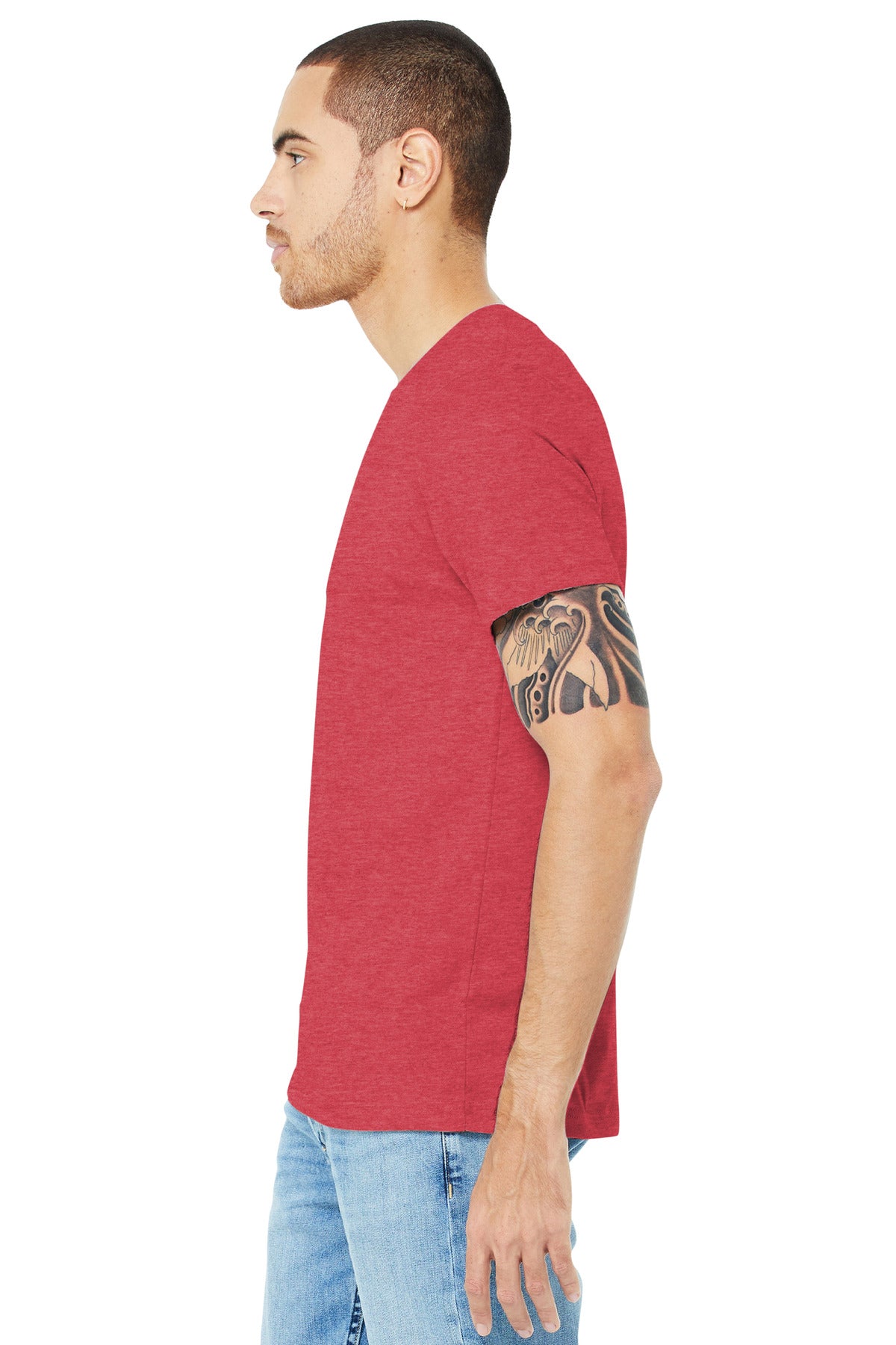 Ht Red BELLA+CANVAS Unisex Heather CVC Short Sleeve Tee. BC3001CVC