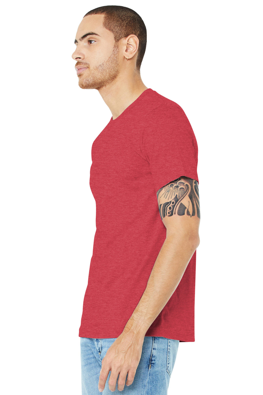 Ht Red BELLA+CANVAS Unisex Heather CVC Short Sleeve Tee. BC3001CVC