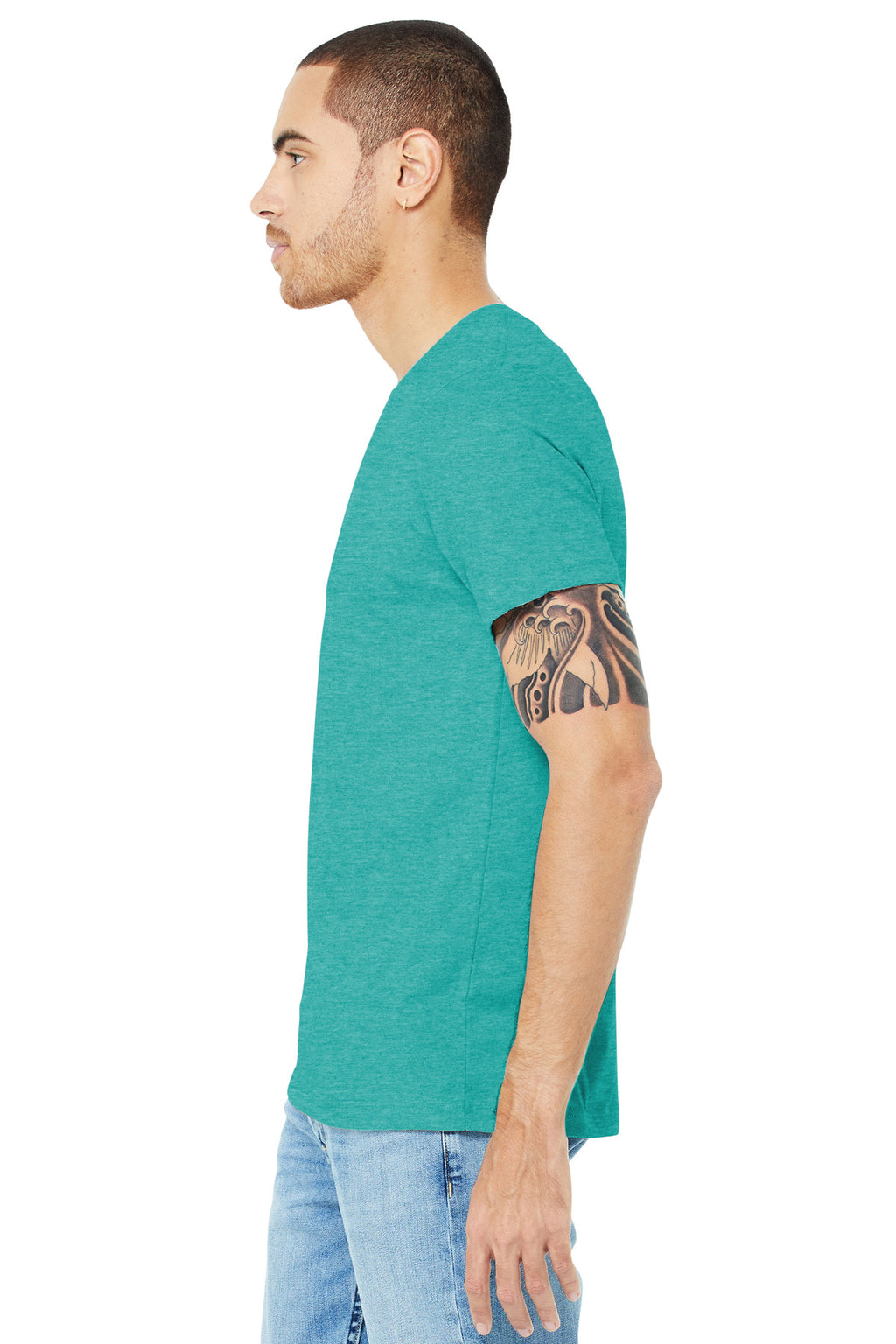 Ht Sea Green BELLA+CANVAS Unisex Heather CVC Short Sleeve Tee. BC3001CVC