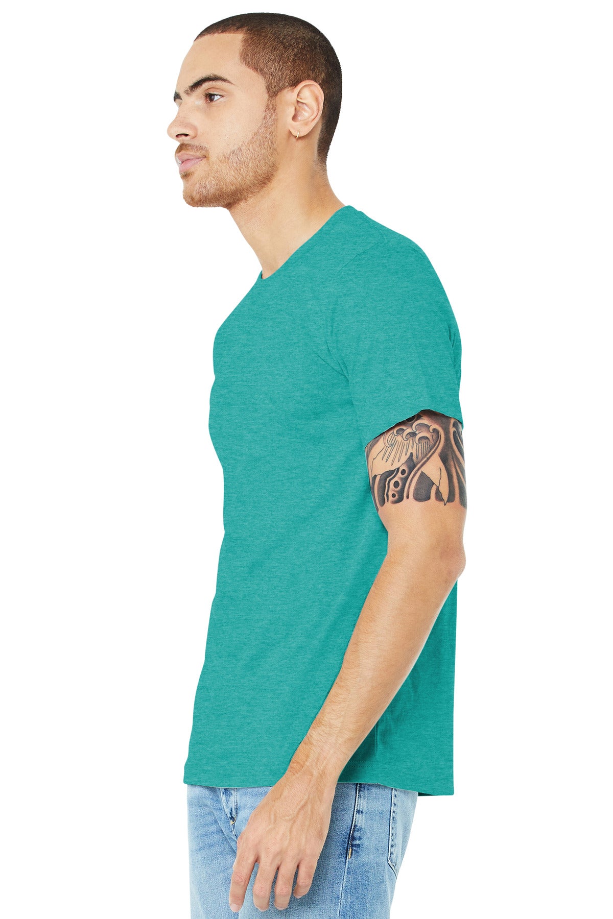 Ht Sea Green BELLA+CANVAS Unisex Heather CVC Short Sleeve Tee. BC3001CVC