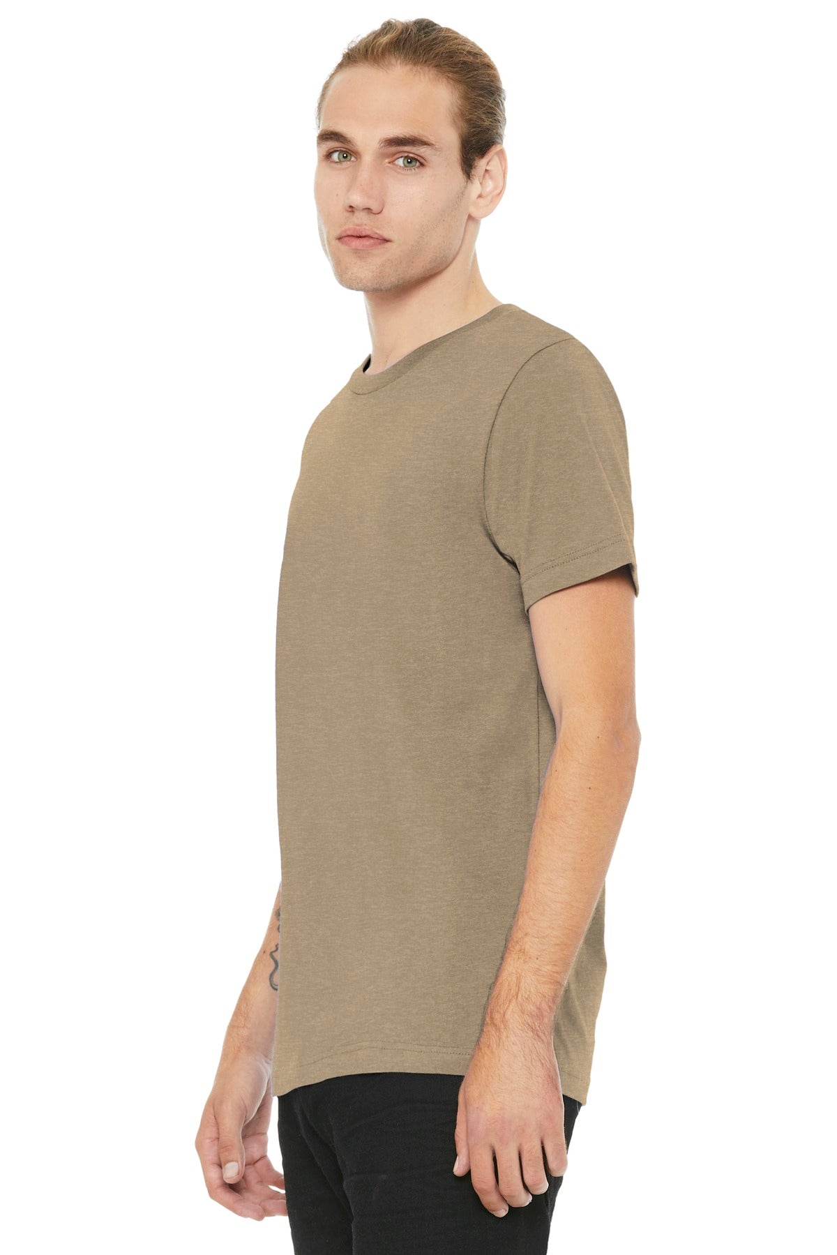 Ht Tan BELLA+CANVAS Unisex Heather CVC Short Sleeve Tee. BC3001CVC