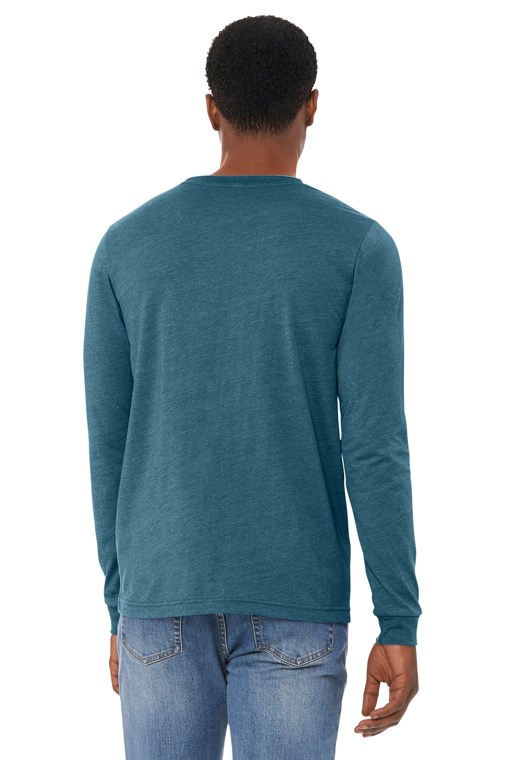 HtDpTeal BELLA+CANVAS Unisex Heather CVC Long Sleeve Tee BC3501CVC