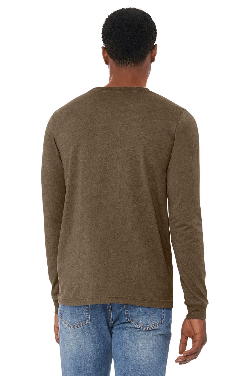 HthrBrown BELLA+CANVAS Unisex Heather CVC Long Sleeve Tee BC3501CVC