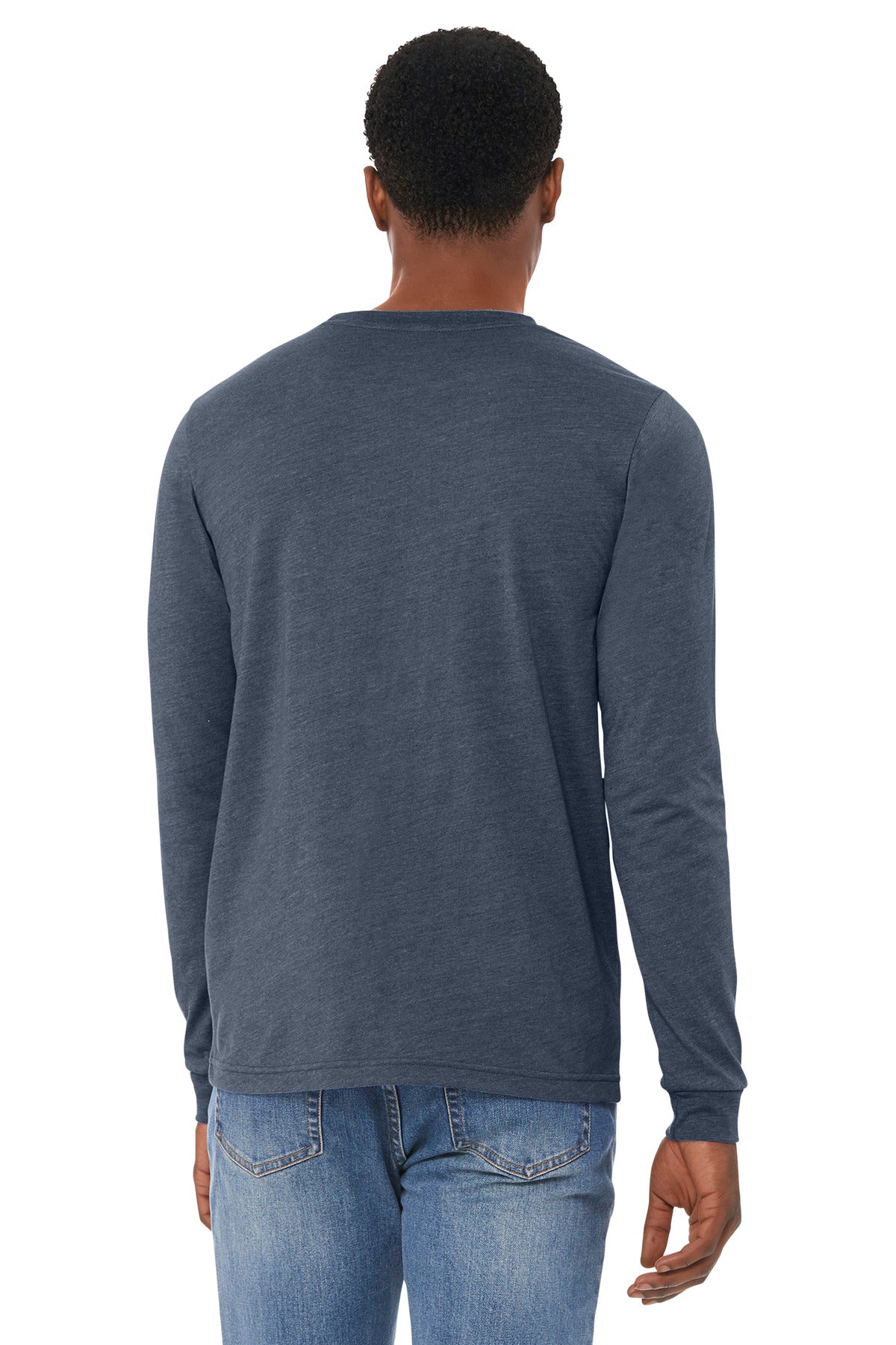 HthrNavy BELLA+CANVAS Unisex Heather CVC Long Sleeve Tee BC3501CVC