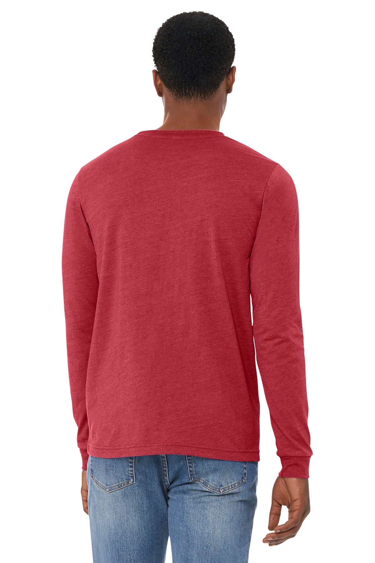 HthrRed BELLA+CANVAS Unisex Heather CVC Long Sleeve Tee BC3501CVC