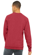 HthrRed BELLA+CANVAS Unisex Sponge Fleece Raglan Sweatshirt. BC3901