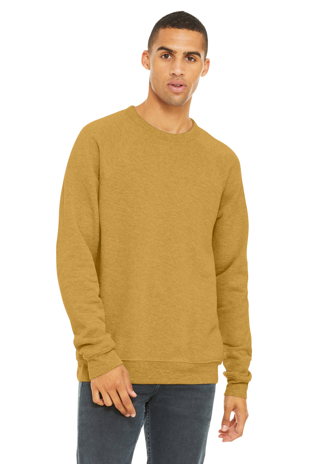 HtMustard BELLA+CANVAS Unisex Sponge Fleece Raglan Sweatshirt. BC3901