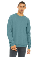 HtrBluLagn BELLA+CANVAS Unisex Sponge Fleece Raglan Sweatshirt. BC3901