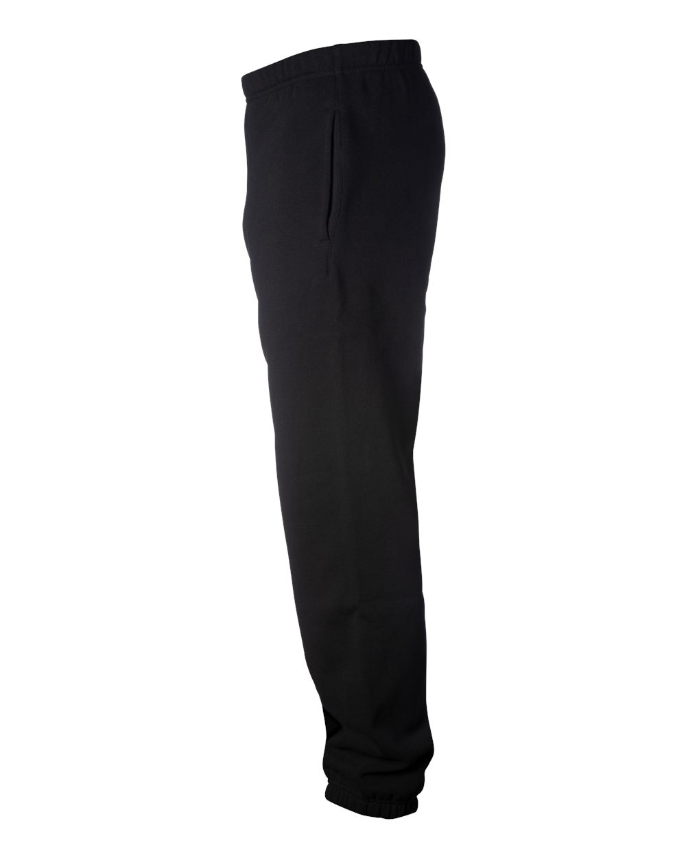 Left View of Black 10 oz. Heavyweight Fleece Pants - IND330PANT