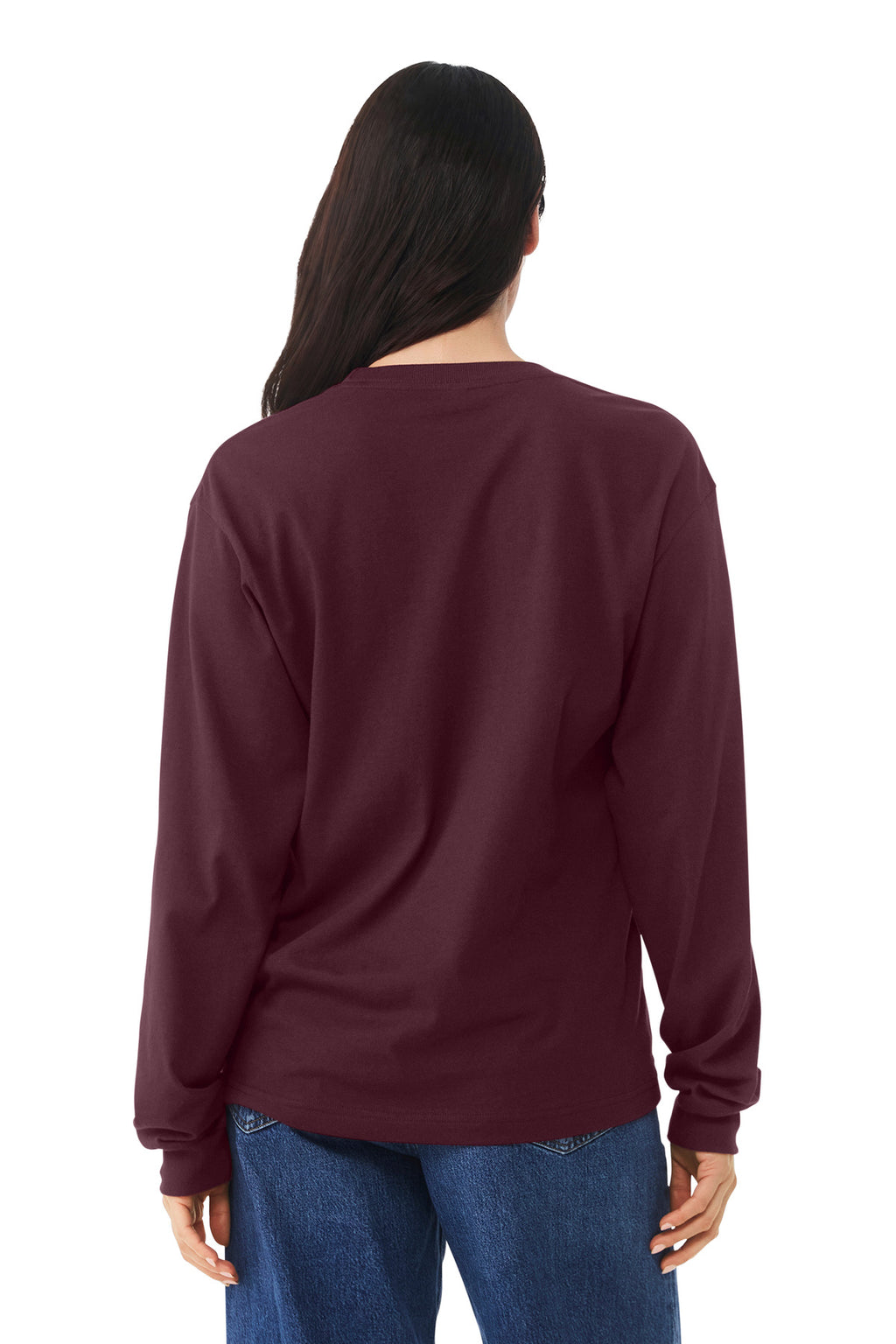 Maroon BELLA+CANVAS Unisex 6-Ounce Heavyweight Long Sleeve Tee BC3511