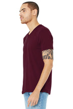 Maroon BELLA+CANVAS Unisex Jersey Short Sleeve V-Neck Tee. BC3005