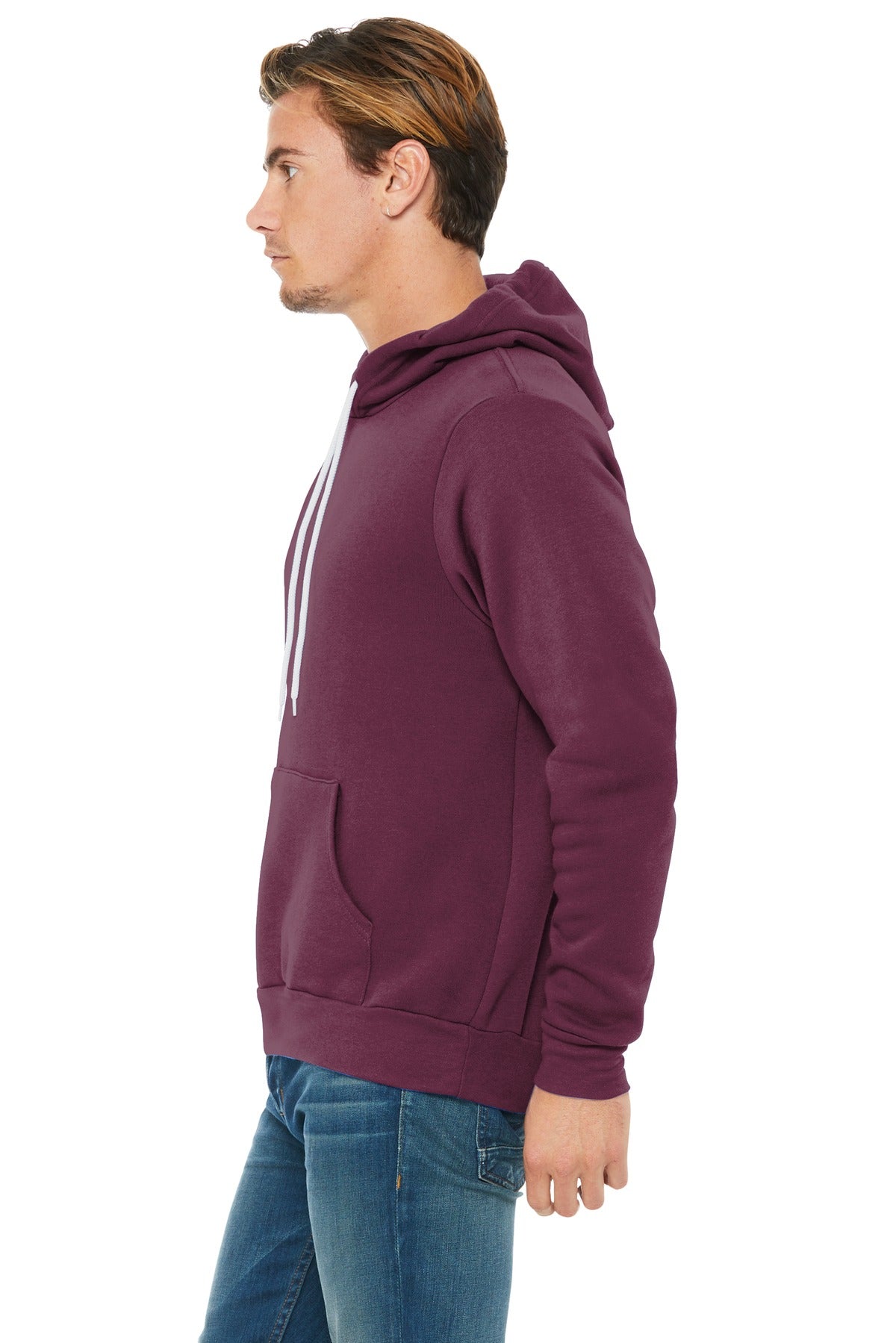 Maroon BELLA+CANVAS Unisex Sponge Fleece Pullover Hoodie. BC3719