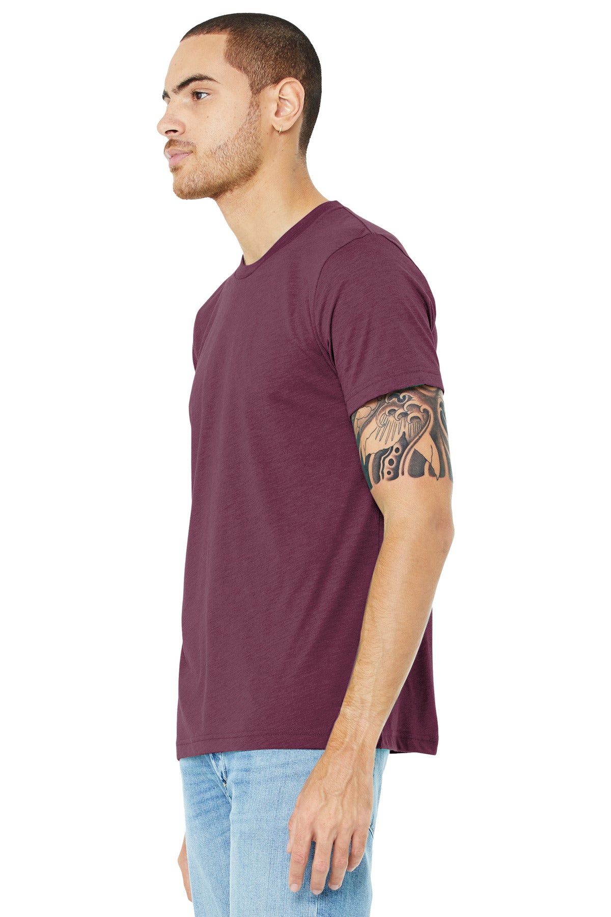 Maroon TB BELLA+CANVAS Unisex Triblend Short Sleeve Tee. BC3413
