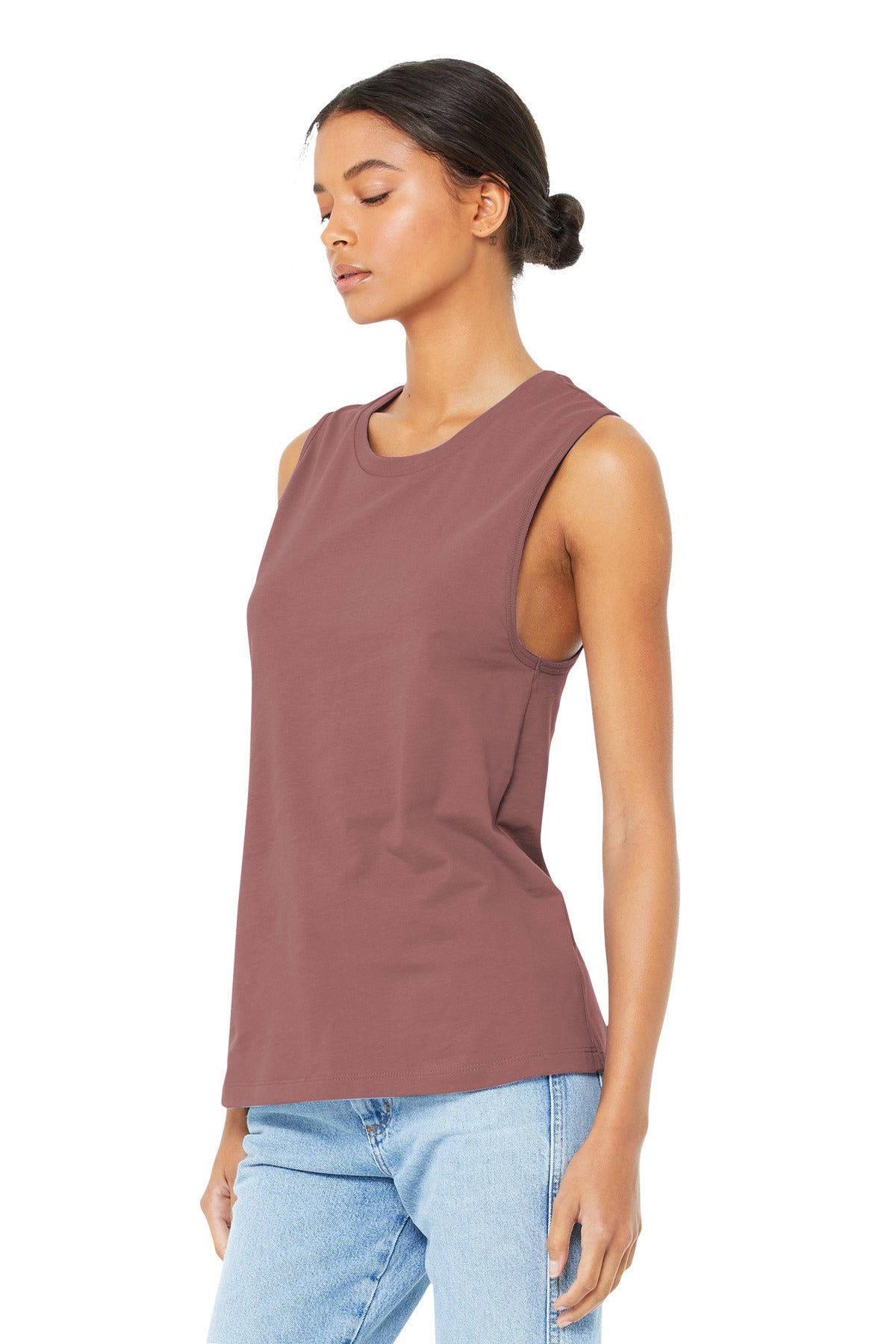 Mauve BELLA+CANVAS Women's Jersey Muscle Tank. BC6003