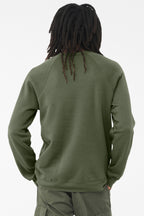 MilGreen BELLA+CANVAS Unisex Sponge Fleece Raglan Sweatshirt. BC3901