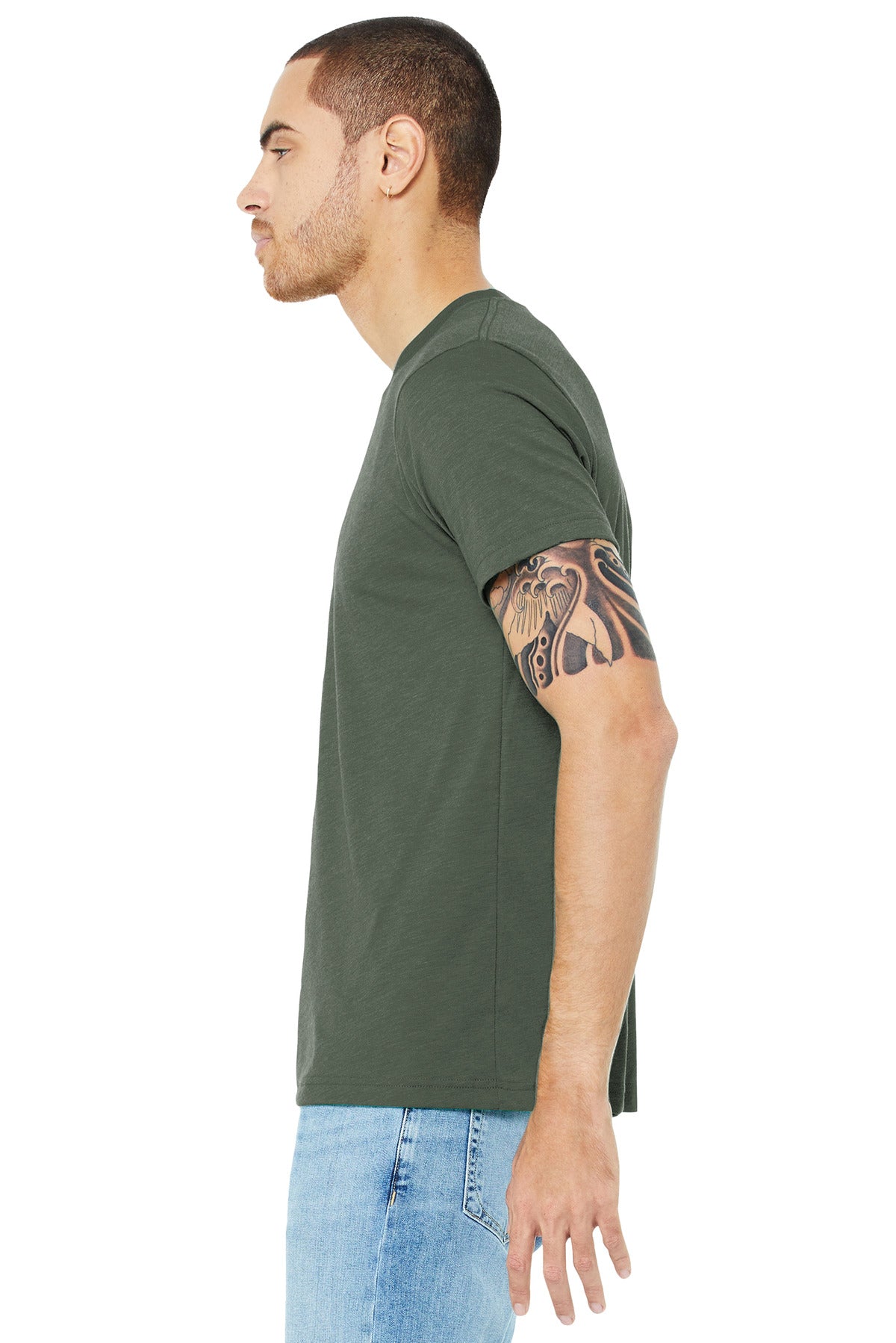 Militry Grn TB BELLA+CANVAS Unisex Triblend Short Sleeve Tee. BC3413