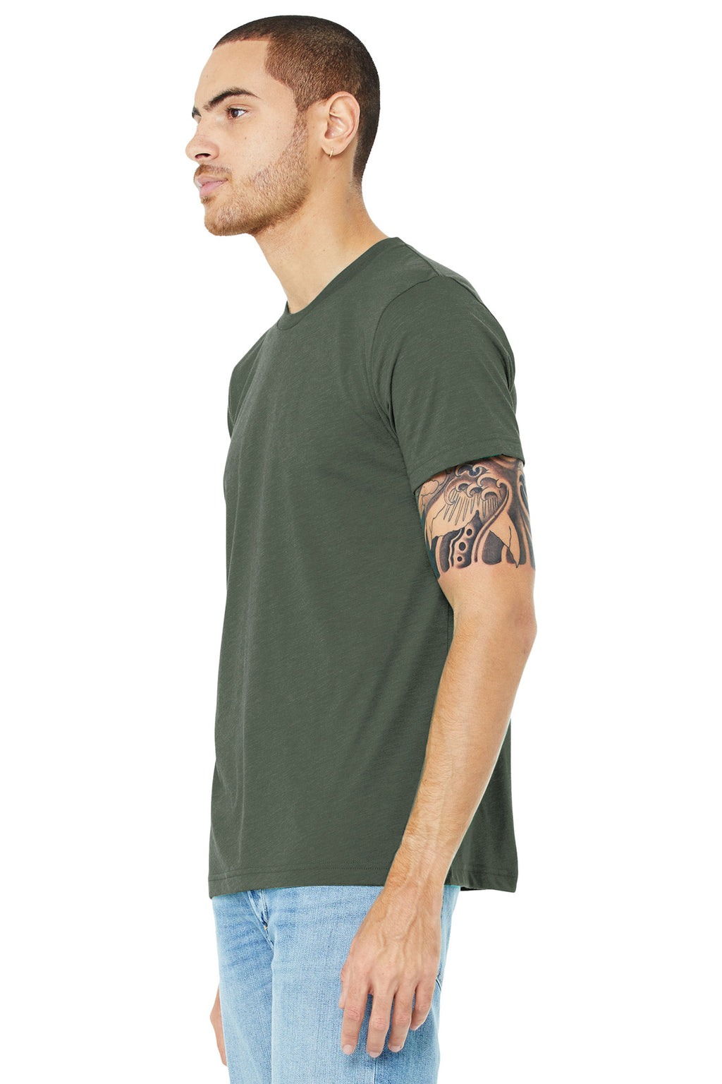 Militry Grn TB BELLA+CANVAS Unisex Triblend Short Sleeve Tee. BC3413