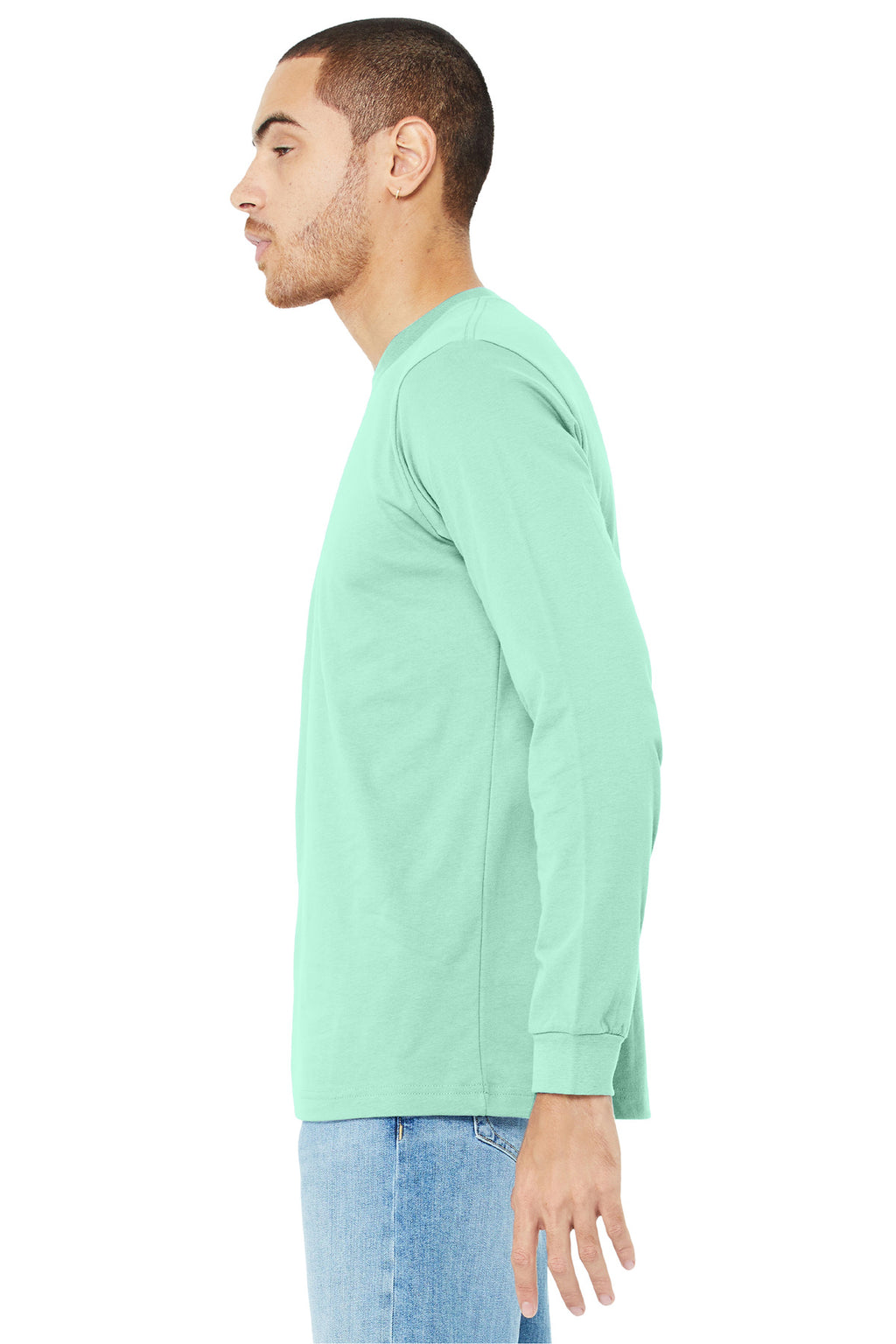 Mint BELLA+CANVAS Unisex Jersey Long Sleeve Tee. BC3501