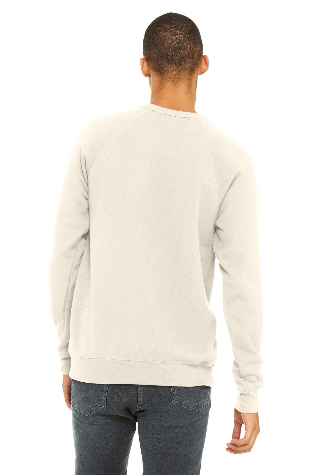 Natural BELLA+CANVAS Unisex Sponge Fleece Raglan Sweatshirt. BC3901